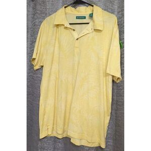 Cubavera‎ Men's Yellow Polo Tropical Print Size XL